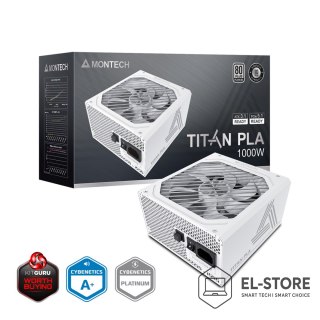 Montech Montech Titan PLA 1000W - 80 PLUS & Cybenetics Platinum, modułowy, PCIe 5.1 - 1000 Watt, biały