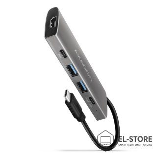 AXAGON AXAGON HMC-5G21 USB-HUB 2x USB-A + 2x USB-C + HDMI 4K/30Hz, USB-C 3,1 - 13cm