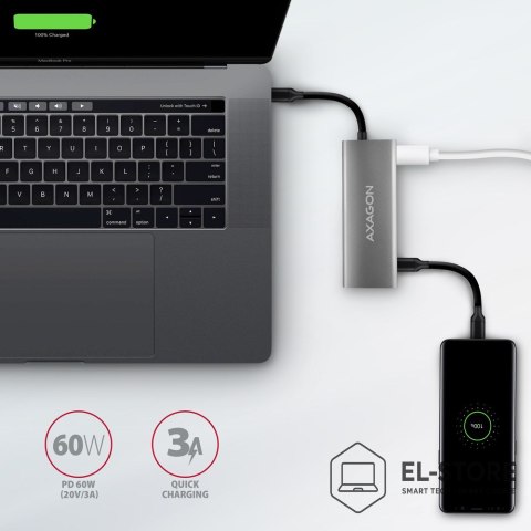 AXAGON AXAGON HMC-5G21 USB-HUB 2x USB-A + 2x USB-C + HDMI 4K/30Hz, USB-C 3,1 - 13cm