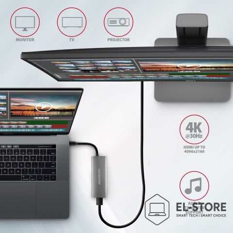 AXAGON AXAGON HMC-5G21 USB-HUB 2x USB-A + 2x USB-C + HDMI 4K/30Hz, USB-C 3,1 - 13cm