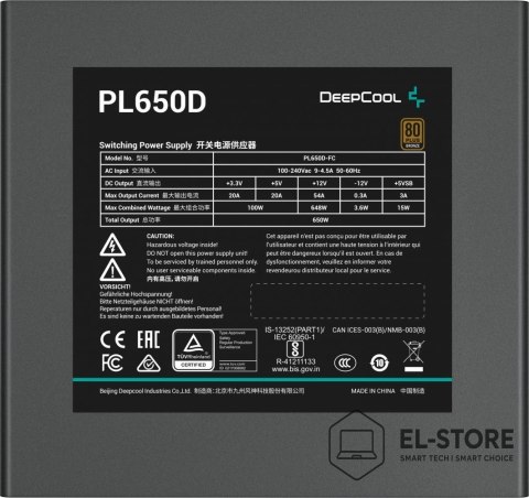 DEEPCOOL Zasilacz DeepCool PL650-D 650W 80 Plus Bronze
