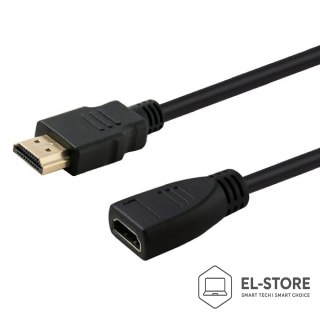 SAVIO Przedłużacz z przesłoną SAVIO CL-132 (HDMI F - HDMI M; 1m; kolor czarny)