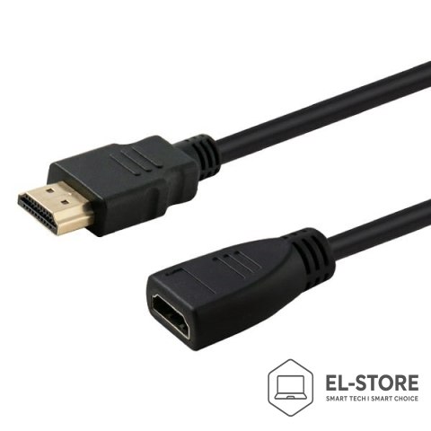 SAVIO Przedłużacz z przesłoną SAVIO CL-132 (HDMI F - HDMI M; 1m; kolor czarny)