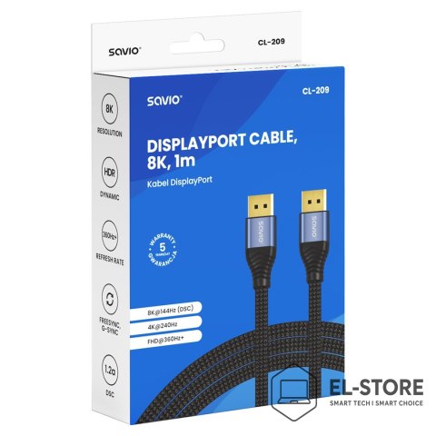 SAVIO SAVIO KABEL DISPLAYPORT 2.1 1M CL-209