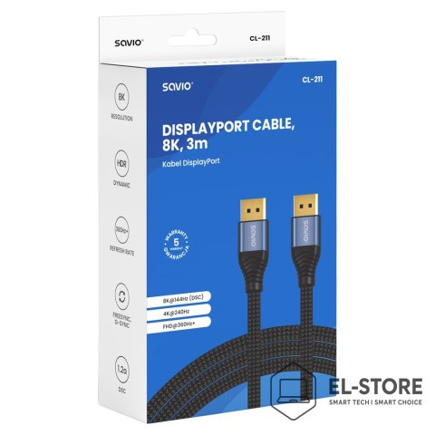 SAVIO SAVIO KABEL DISPLAYPORT 2.1 3M CL-211