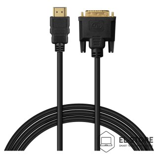 SAVIO SAVIO KABEL HDMI 19PIN MĘSKI - DVI 18+1 MĘSKI 1,8M CZARNY ZŁOTE KOŃCÓWKI CL-212