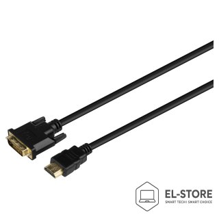 SAVIO SAVIO KABEL HDMI 19PIN MĘSKI - DVI 18+1 MĘSKI 1,8M CZARNY ZŁOTE KOŃCÓWKI CL-212
