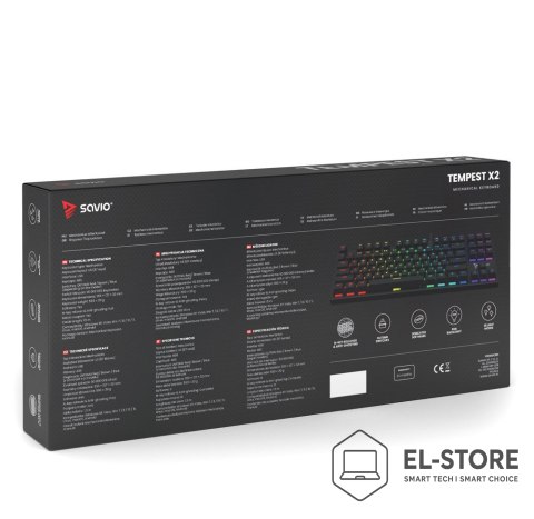 SAVIO SAVIO KLAWIATURA MECHANICZNA RGB OUTEMU RED TEMPEST X2