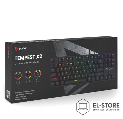 SAVIO SAVIO KLAWIATURA MECHANICZNA RGB OUTEMU RED TEMPEST X2