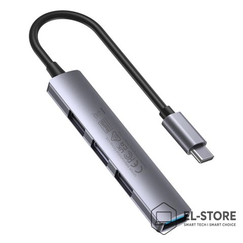 UNITEK UNITEK HUB USB-C 1XUSB-A 5 GBPS, 3XUSB-A 2.0 ALU