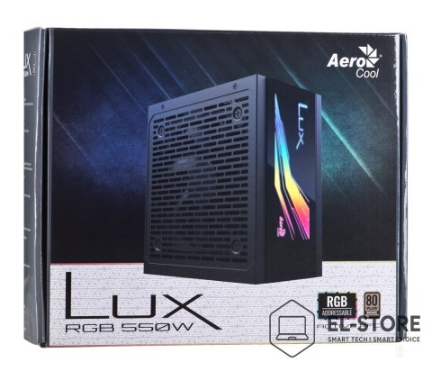 Aerocool Zasilacz Aerocool LUX AEROPGSLUXRGB-550 (550 W; 120 mm)