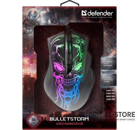 Defender DEFENDER MYSZ PRZEWODOWA GAMINGOWA BULLETSTORM GM-928 OPTIC 7200 DPI 7P 52928