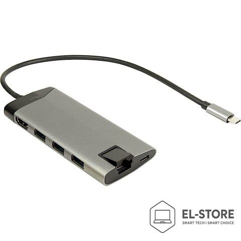 Inter-Tech Inter-Tech GDC-802 Przewodowa USB 3.2 Gen 1 (3.1 Gen 1) Type-C Szary