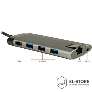 Inter-Tech Inter-Tech GDC-802 Przewodowa USB 3.2 Gen 1 (3.1 Gen 1) Type-C Szary