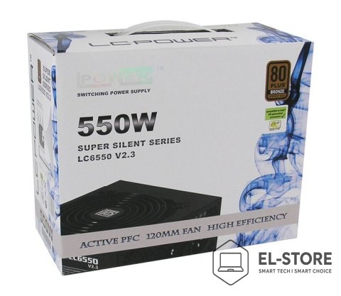LC-POWER LC-Power LC6550 V2.3 moduł zasilaczy 550 W 20+4 pin ATX ATX Czarny
