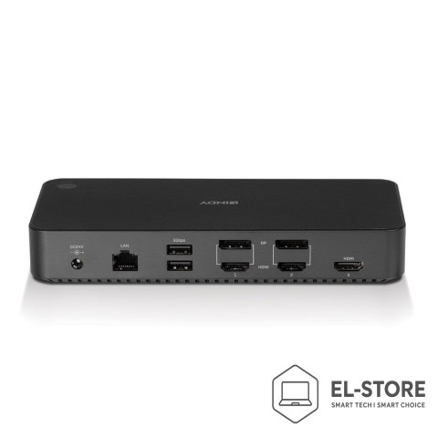 LINDY Uniwersalna, hybrydowa stacja dokująca USB typu C i A do laptopa z obsługą 3x4K (DP, HDMI)