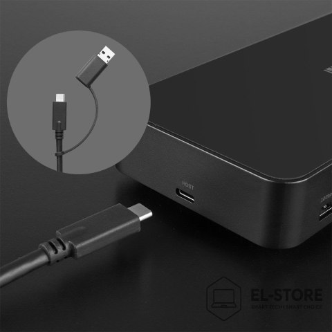 LINDY Uniwersalna, hybrydowa stacja dokująca USB typu C i A do laptopa z obsługą 3x4K (DP, HDMI)