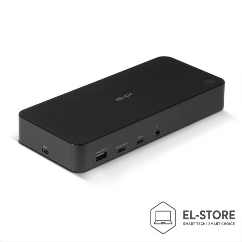 LINDY Uniwersalna, hybrydowa stacja dokująca USB typu C i A do laptopa z obsługą 3x4K (DP, HDMI)
