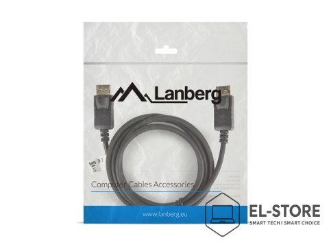 Lanberg Kabel Lanberg CA-DPDP-10CC-0018-BK (DisplayPort Męski - DisplayPort Męski; 1,8m; czarny)