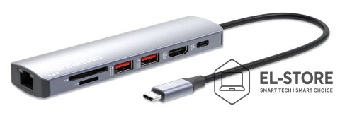 Manhattan Manhattan 153966 stacja dokująca Przewodowa USB 3.2 Gen 2 (3.1 Gen 2) Type-C Srebrny