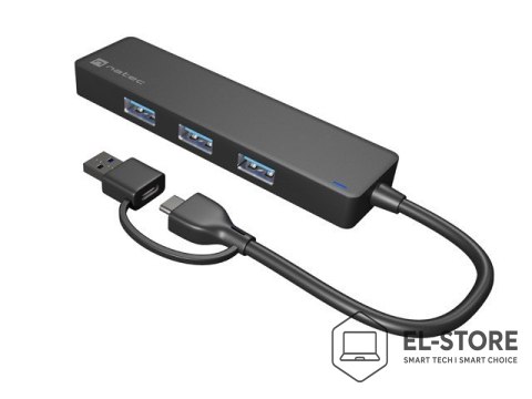 NATEC NATEC HUB USB-C 3.0 MAYFLY 4-PORTY + ADAPTER USB-A NHU-2023