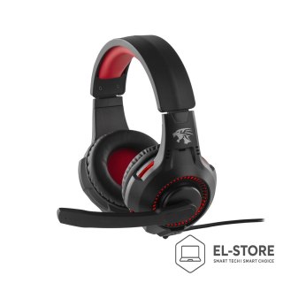No name Preo 125085402 słuchawki/zestaw słuchawkowy Przewodowa Opaska na głowę Gaming Czarny, Czerwony