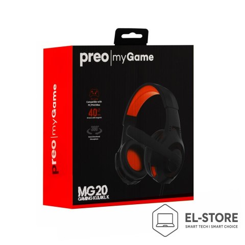No name Preo 125085402 słuchawki/zestaw słuchawkowy Przewodowa Opaska na głowę Gaming Czarny, Czerwony