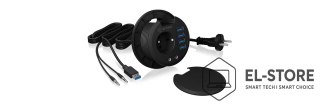 RAIDSONIC ICY BOX IB-HUB1430 gniazdko elektryczne Czarny
