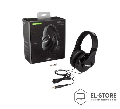 SHURE Shure SRH240A-BK-EFS - Słuchawki nauszne, do zastosowań monitorowych i ogólnych, home studio