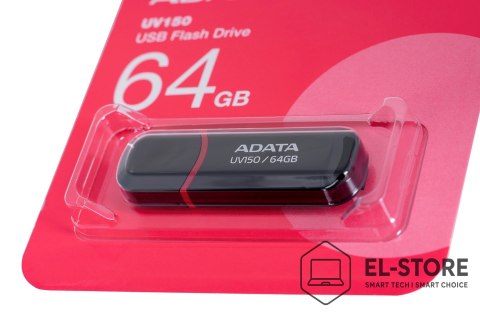 ADATA Pendrive ADATA UV150 AUV150-64G-RBK (64GB; USB 3.0; kolor czarny)