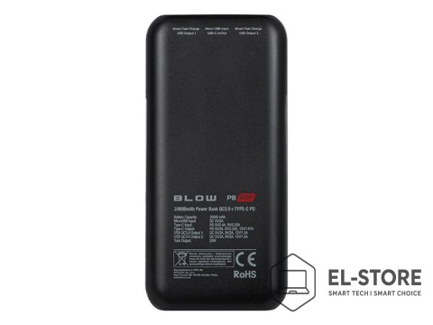 BLOW BLOW POWER BANK 20000MAH PD 20W CZARNY PB20F