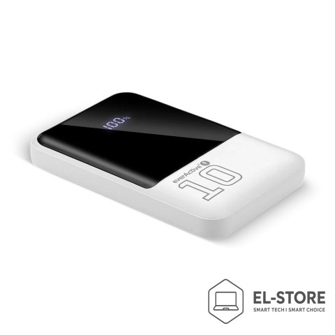 EverActive EVERACTIVE POWERBANK 10 000MAH, 2X USB, 1X USB-C 22,5W, QC4+, WYŚWIETLACZ LCD, BIAŁY EB-10Q