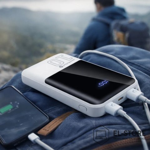 EverActive EVERACTIVE POWERBANK 10 000MAH, 2X USB, 1X USB-C 22,5W, QC4+, WYŚWIETLACZ LCD, BIAŁY EB-10Q