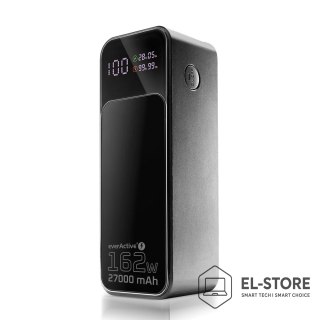 EverActive EVERACTIVE POWERBANK 27 000MAH, 1X USB, 2X USB-C, 162,5W, QC4+, WBUDOWANA LATARKA, WYŚWIETLACZ LCD, CZARNY EB-27Q