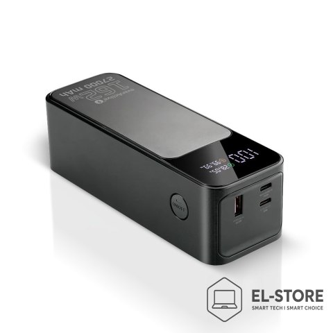 EverActive EVERACTIVE POWERBANK 27 000MAH, 1X USB, 2X USB-C, 162,5W, QC4+, WBUDOWANA LATARKA, WYŚWIETLACZ LCD, CZARNY EB-27Q