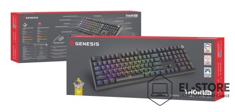 GENESIS Klawiatura GENESIS THOR 404 USB QWERTY Angielski Czarny