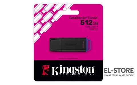 Kingston KINGSTON 512GB Portable USB 3.2 Gen 1 DataTraveler Exodia Black/Purple