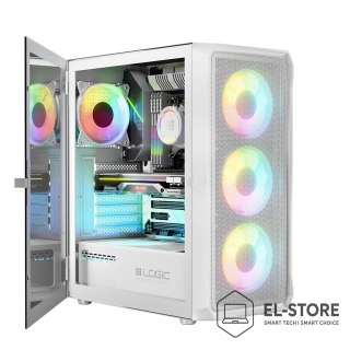 LOGIC LOGIC OBUDOWA PORTOS ARGB MIDI USB 3.0 WHITE