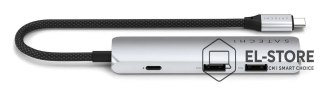 No name Satechi 4-w-1 USB-C Slim Multiport Adapter 4K - aluminiowy adapter do urządzeń mobilnych USB-C (USB-C, 4K HDMI, 2x USB-A) (silve