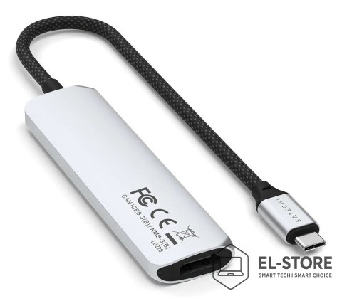 No name Satechi 4-w-1 USB-C Slim Multiport Adapter 4K - aluminiowy adapter do urządzeń mobilnych USB-C (USB-C, 4K HDMI, 2x USB-A) (silve