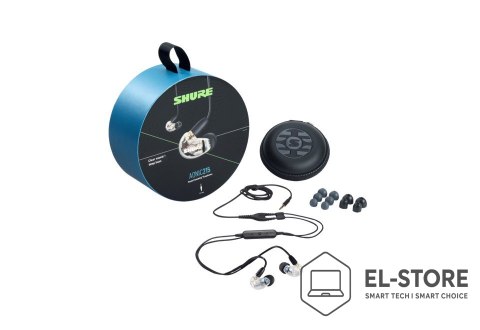 SHURE Shure SE215DYCL+UNI-EFS - Słuchawki douszne AONIC215 z pojedynczym przetwornikiem i kablem 3.5mm (przezroczyste)