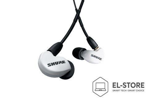 SHURE Shure SE215DYWH+UNI-EFS - Słuchawki douszne AONIC215 z pojedynczym przetwornikiem i kablem 3.5mm (białe)