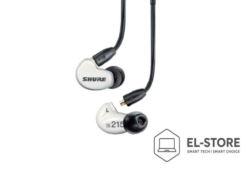 SHURE Shure SE215DYWH+UNI-EFS - Słuchawki douszne AONIC215 z pojedynczym przetwornikiem i kablem 3.5mm (białe)