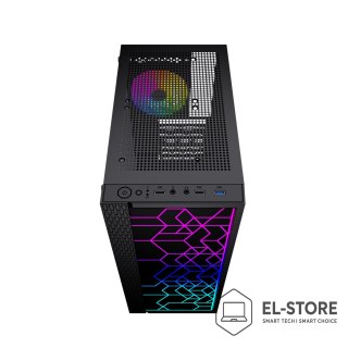 GEMBIRD GEMBIRD OBUDOWA FORNAX 2500 MIDI-TOWER (1X USB 3.0, 2X USB 2.0, HD AUDIO, SZKLANY PANEL BOCZNY) CZARNA