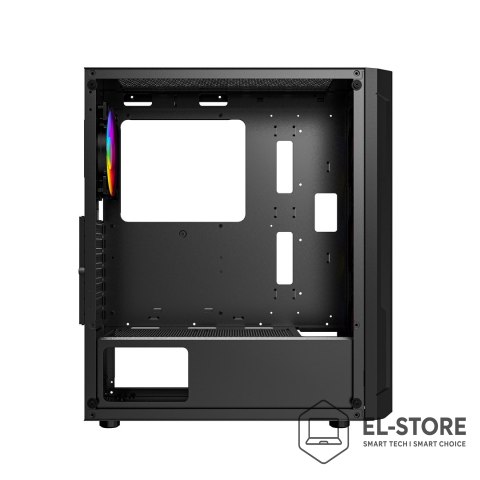 GEMBIRD GEMBIRD OBUDOWA FORNAX 400X MIDI-TOWER (2X USB 3.0, 1X USB 2.0, HD AUDIO, SZKLANY PANEL BOCZNY, PODŚWIETLENIE ARGB) CZARNA