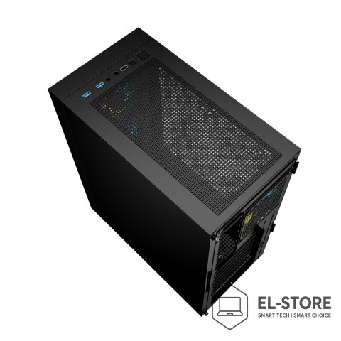GEMBIRD GEMBIRD OBUDOWA FORNAX 4000 MIDI-TOWER (2X USB 3.0, 1X USB 2.0, HD AUDIO, SZKLANY PANEL BOCZNY, PODŚWIETLENIE ARGB) CZARNA