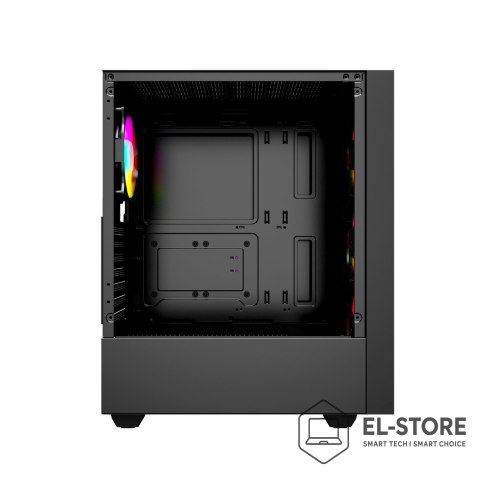 GEMBIRD GEMBIRD OBUDOWA FORNAX 4000 MIDI-TOWER (2X USB 3.0, 1X USB 2.0, HD AUDIO, SZKLANY PANEL BOCZNY, PODŚWIETLENIE ARGB) CZARNA