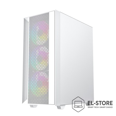 GEMBIRD GEMBIRD OBUDOWA FORNAX 4000W MIDI-TOWER (2X USB 3.0, 1X USB 2.0, HD AUDIO, SZKLANY PANEL BOCZNY, PODŚWIETLENIE ARGB) BIAŁA