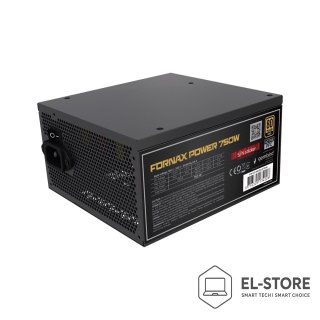 GEMBIRD GEMBIRD ZASILACZ KOMPUTEROWY FORNAX POWER 750W 80+ GOLD ATX, 750W, AKTYWNE PFC, 12CM WENTYLATOR