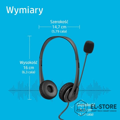 Hewlett-Packard Słuchawki z mikrofonem HP Stereo USB Headset G2 przewodowe czarne 428H5AA